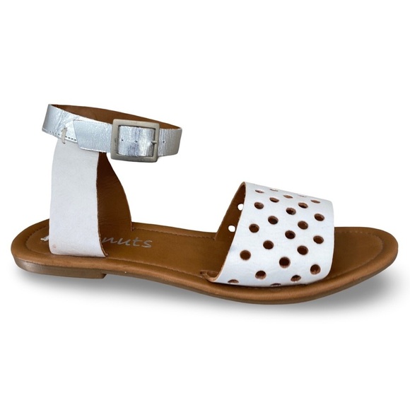 Coconuts by Matisse White Silver Tan Sandals Size 8 - Picture 1 of 7